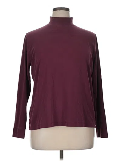 Pre-owned Lands' End Long Sleeve Turtleneck In Burgundy