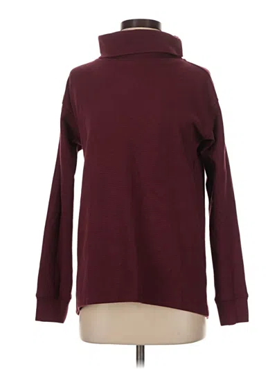 Pre-owned Lands' End Long Sleeve Turtleneck In Burgundy