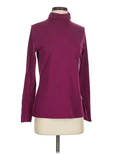 Pre-owned Lands' End Long Sleeve Turtleneck In Burgundy