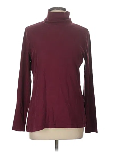 Pre-owned Lands' End Long Sleeve Turtleneck In Burgundy
