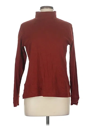 Pre-owned Lands' End Long Sleeve Turtleneck In Burgundy