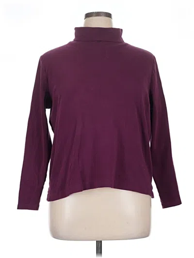 Pre-owned Lands' End Long Sleeve Turtleneck In Burgundy