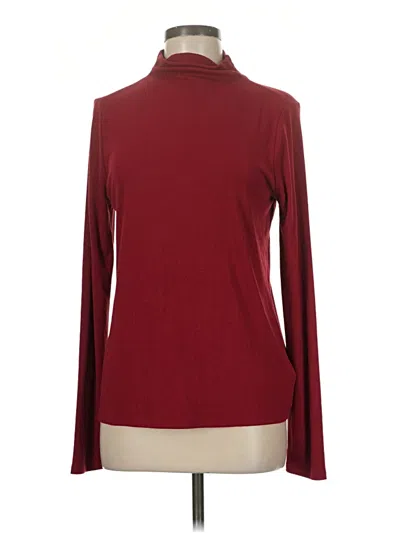 Pre-owned Lands' End Long Sleeve Turtleneck In Burgundy