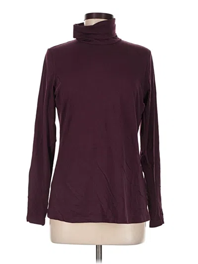 Pre-owned Lands' End Long Sleeve Turtleneck In Burgundy