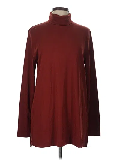 Pre-owned Lands' End Long Sleeve Turtleneck In Burgundy