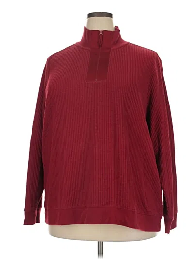 Pre-owned Lands' End Long Sleeve Turtleneck In Burgundy