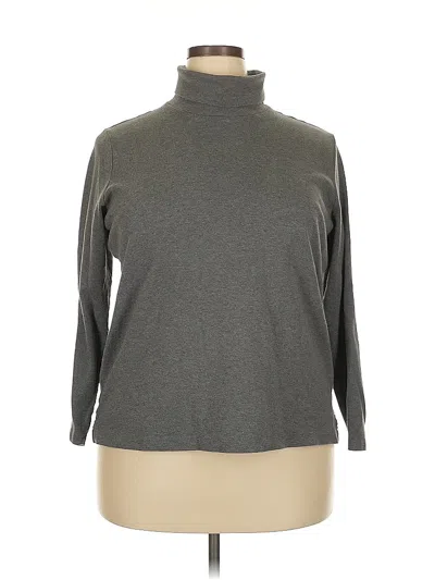 Pre-owned Lands' End Long Sleeve Turtleneck In Gray
