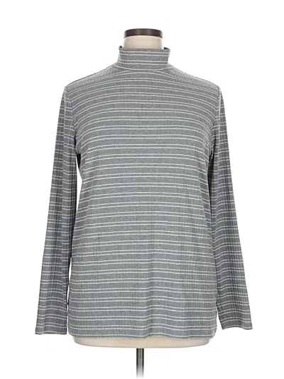 Pre-owned Lands' End Long Sleeve Turtleneck In Gray