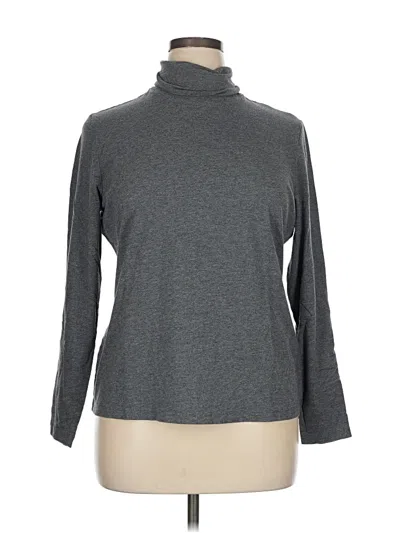 Pre-owned Lands' End Long Sleeve Turtleneck In Gray