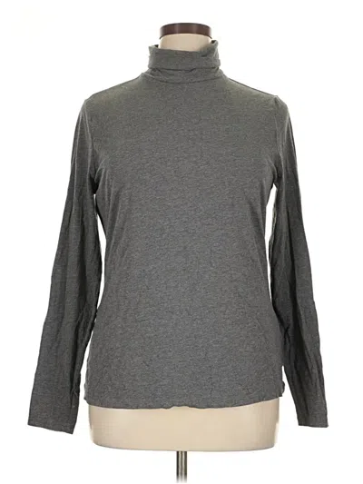 Pre-owned Lands' End Long Sleeve Turtleneck In Gray