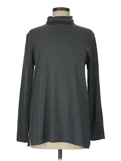 Pre-owned Lands' End Long Sleeve Turtleneck In Gray
