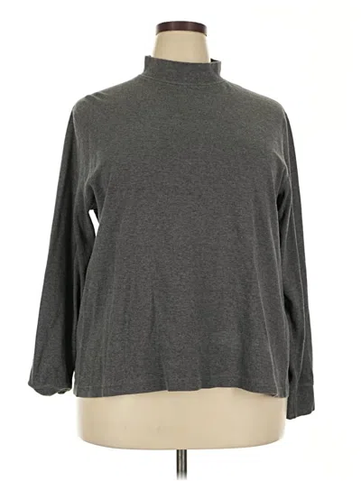 Pre-owned Lands' End Long Sleeve Turtleneck In Gray