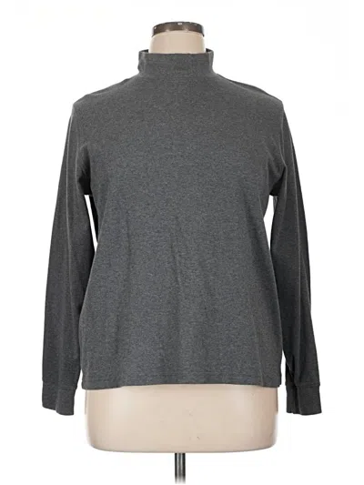 Pre-owned Lands' End Long Sleeve Turtleneck In Gray