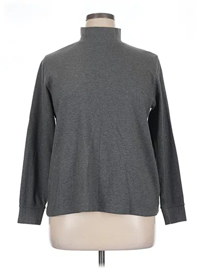 Pre-owned Lands' End Long Sleeve Turtleneck In Gray