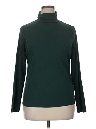 Pre-owned Lands' End Long Sleeve Turtleneck In Green
