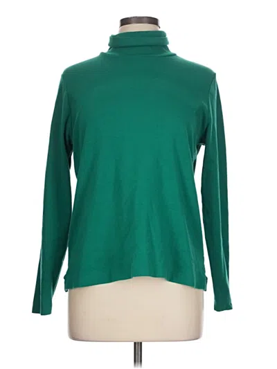 Pre-owned Lands' End Long Sleeve Turtleneck In Green