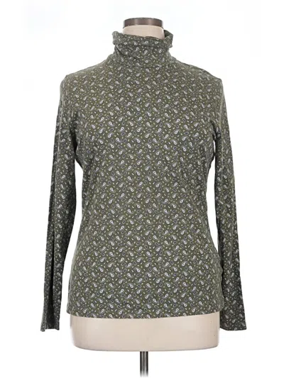 Pre-owned Lands' End Long Sleeve Turtleneck In Green