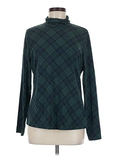Pre-owned Lands' End Long Sleeve Turtleneck In Green