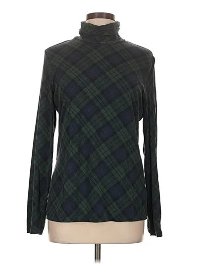 Pre-owned Lands' End Long Sleeve Turtleneck In Green