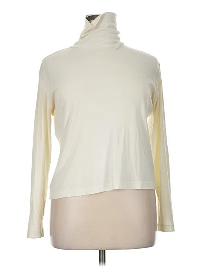 Pre-owned Lands' End Long Sleeve Turtleneck In Ivory