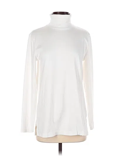 Pre-owned Lands' End Long Sleeve Turtleneck In Ivory