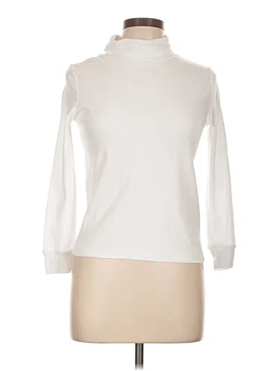 Pre-owned Lands' End Long Sleeve Turtleneck In Ivory