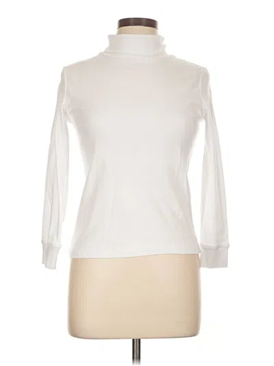 Pre-owned Lands' End Long Sleeve Turtleneck In Ivory