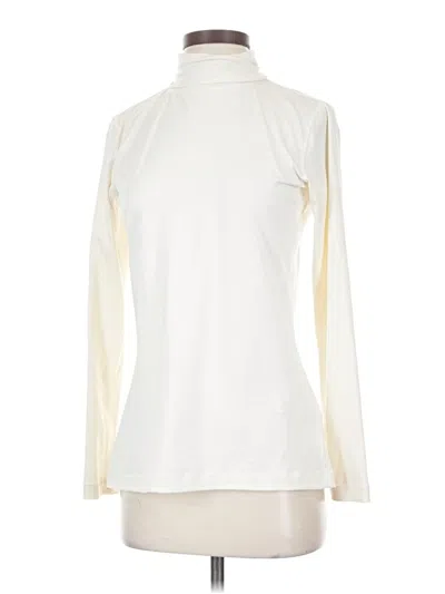Pre-owned Lands' End Long Sleeve Turtleneck In Ivory