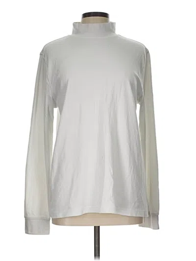 Pre-owned Lands' End Long Sleeve Turtleneck In Ivory