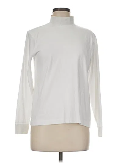 Pre-owned Lands' End Long Sleeve Turtleneck In Ivory
