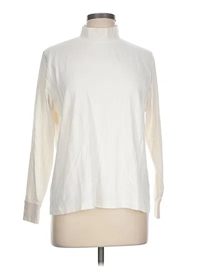 Pre-owned Lands' End Long Sleeve Turtleneck In Ivory