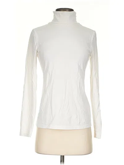 Pre-owned Lands' End Long Sleeve Turtleneck In Ivory