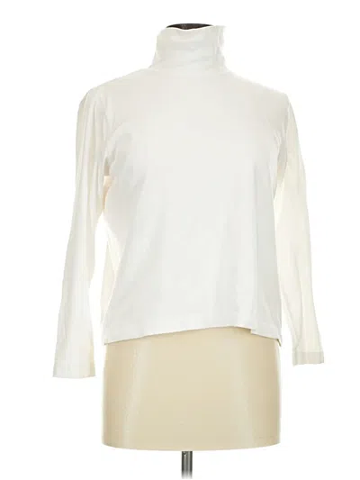 Pre-owned Lands' End Long Sleeve Turtleneck In Ivory