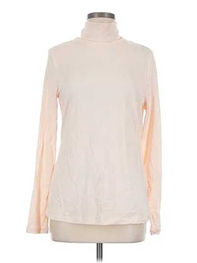 Pre-owned Lands' End Long Sleeve Turtleneck In Ivory
