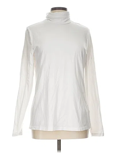 Pre-owned Lands' End Long Sleeve Turtleneck In Ivory