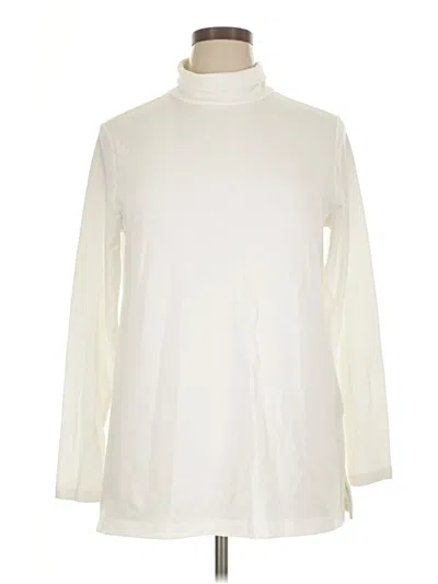Pre-owned Lands' End Long Sleeve Turtleneck In Ivory