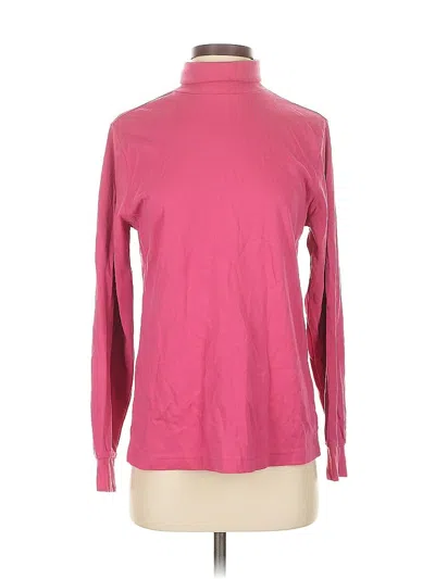 Pre-owned Lands' End Long Sleeve Turtleneck In Pink