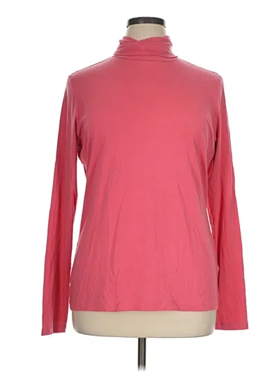 Pre-owned Lands' End Long Sleeve Turtleneck In Pink