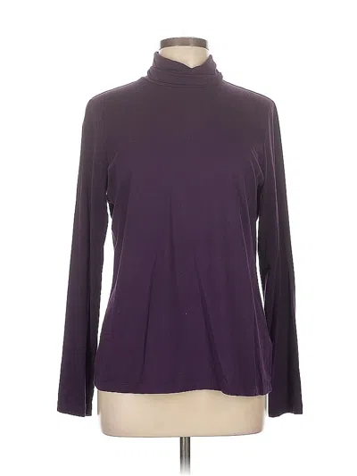 Pre-owned Lands' End Long Sleeve Turtleneck In Purple