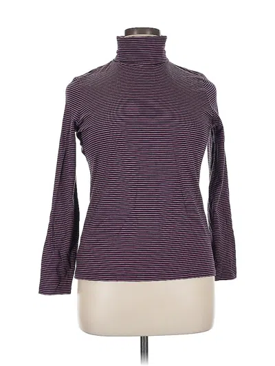 Pre-owned Lands' End Long Sleeve Turtleneck In Purple