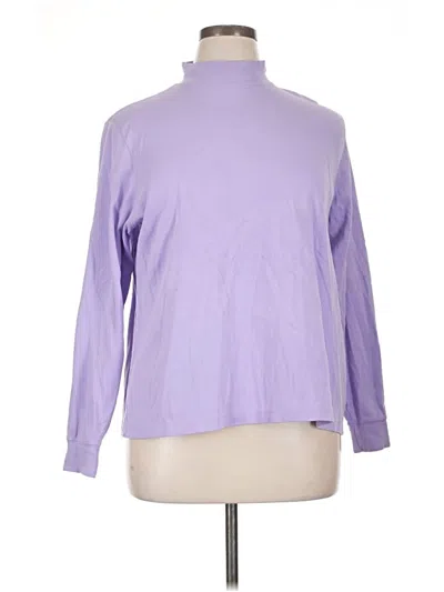 Pre-owned Lands' End Long Sleeve Turtleneck In Purple