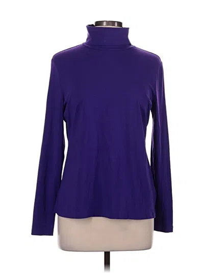 Pre-owned Lands' End Long Sleeve Turtleneck In Purple