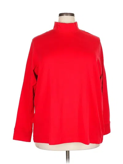 Pre-owned Lands' End Long Sleeve Turtleneck In Red