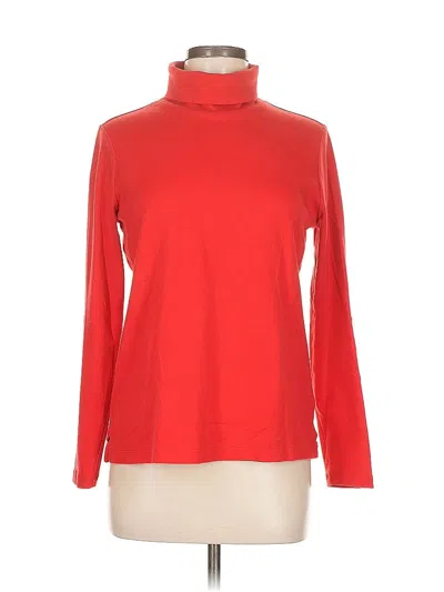 Pre-owned Lands' End Long Sleeve Turtleneck In Red