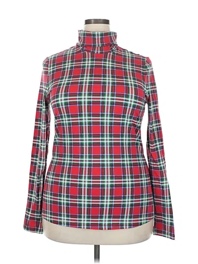 Pre-owned Lands' End Long Sleeve Turtleneck In Red