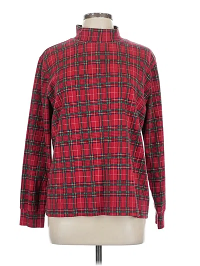 Pre-owned Lands' End Long Sleeve Turtleneck In Red