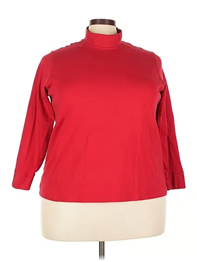 Pre-owned Lands' End Long Sleeve Turtleneck In Red