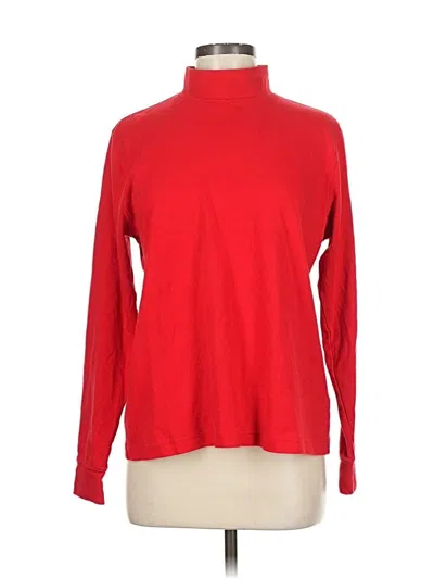 Pre-owned Lands' End Long Sleeve Turtleneck In Red