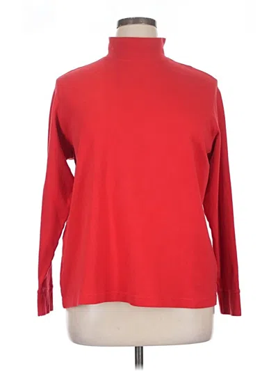 Pre-owned Lands' End Long Sleeve Turtleneck In Red