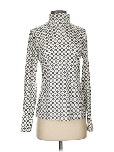Pre-owned Lands' End Long Sleeve Turtleneck In Silver